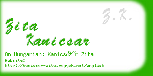 zita kanicsar business card